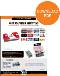 Gift Souvenir Mint Tins Sales Sheet by Danbar Distribution
