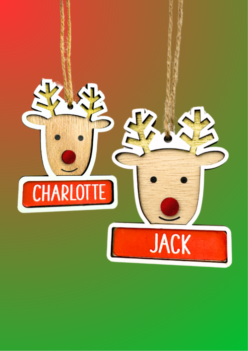 Personalized Reindeer Christmas Ornament